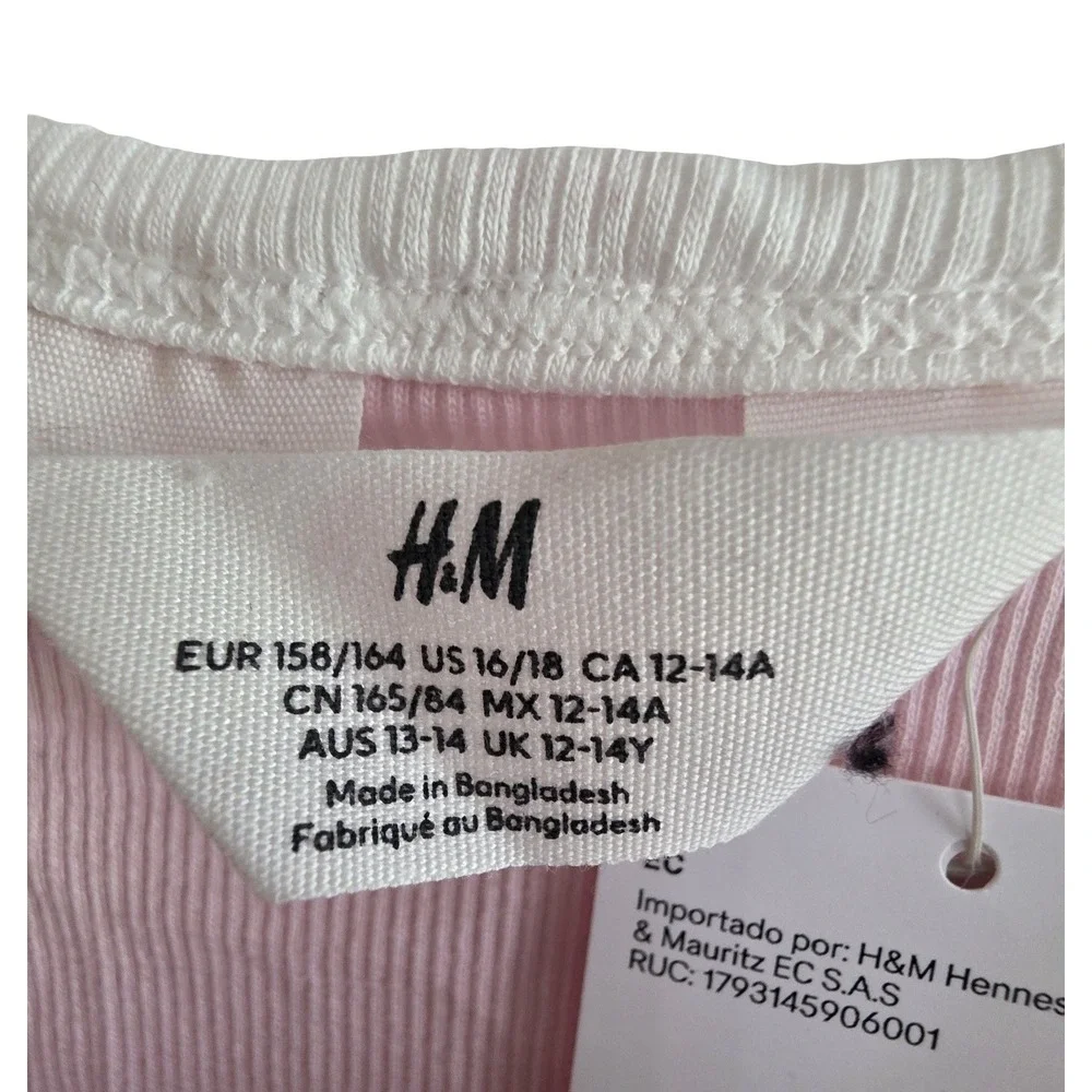 HM Kids Pink New York‎ Long Island Ribbed Cami Mini Dress Size 16 18 Years